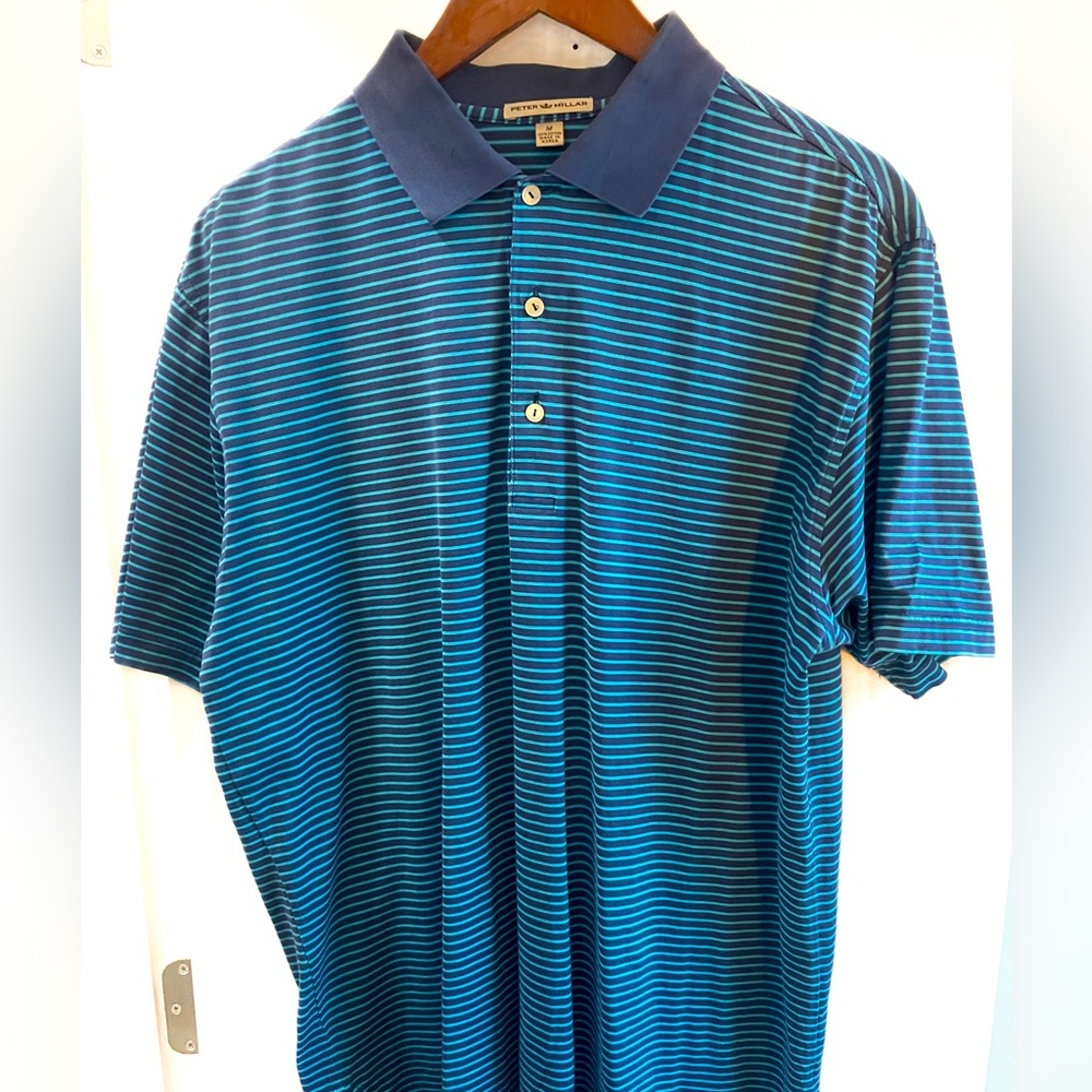 Blue stripped Peter Millar Polo